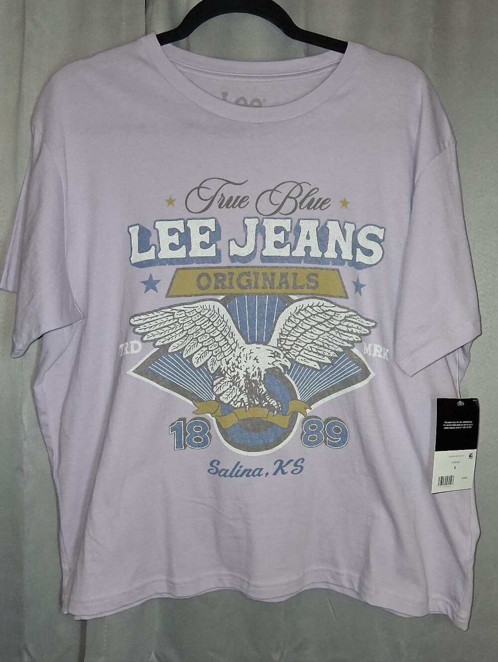 NWT Lee Lavender Short Sleeve Boxy Oversized Graphic Tee Size S